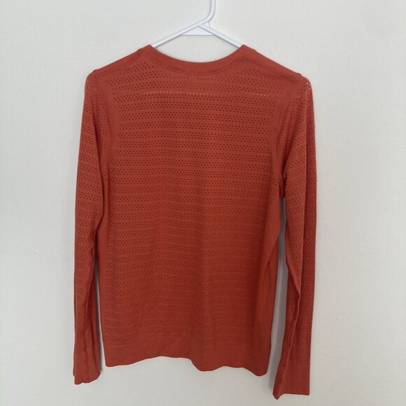 Lululemon Womens Breeze By Long Sleeve Squad Thermal Red Orange Size 10 - Picture 3 of 5